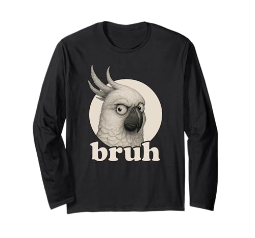 Lustiger Kakadu Vogel Bruh Humor Meme Zoo Day Jungen Mädchen Langarmshirt von BruhAxis1