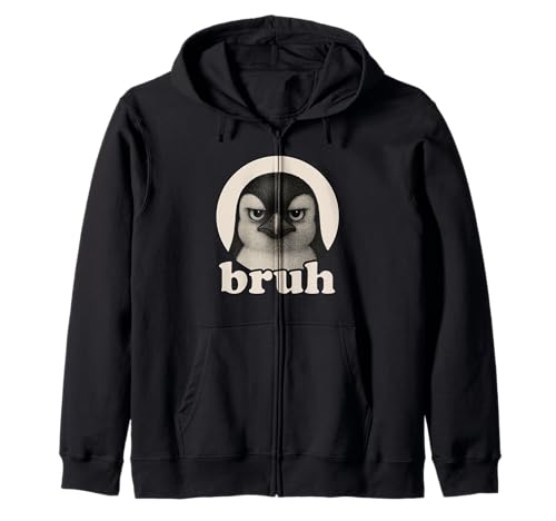 Lustiger Pinguin Bruh Humor Meme Zoo Day Jungen Mädchen Kapuzenjacke von BruhAxis1