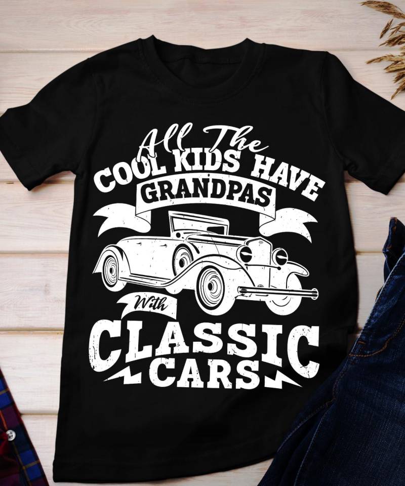 Alle Coolen Kinder Haben Opas Mit Oldtimer-Hemd, Oldtimer-Großvater-Hemd, Oldtimer-T-Shirt Für Großvater, Oldtimergeschenk von BruhCatShirts