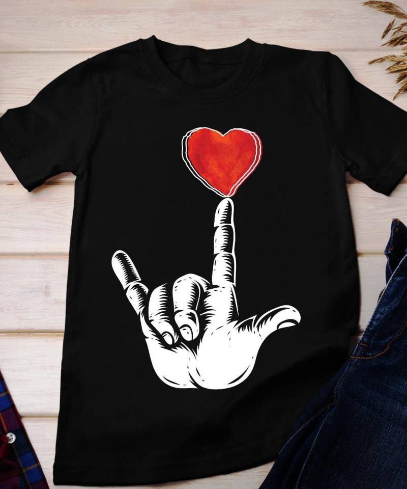 Asl Liebe T-Shirt, Ich Liebe Gebärdensprache Shirt, Valentinstag Taubes Freundlichkeit Geschenk, Dich Geschenk von BruhCatShirts