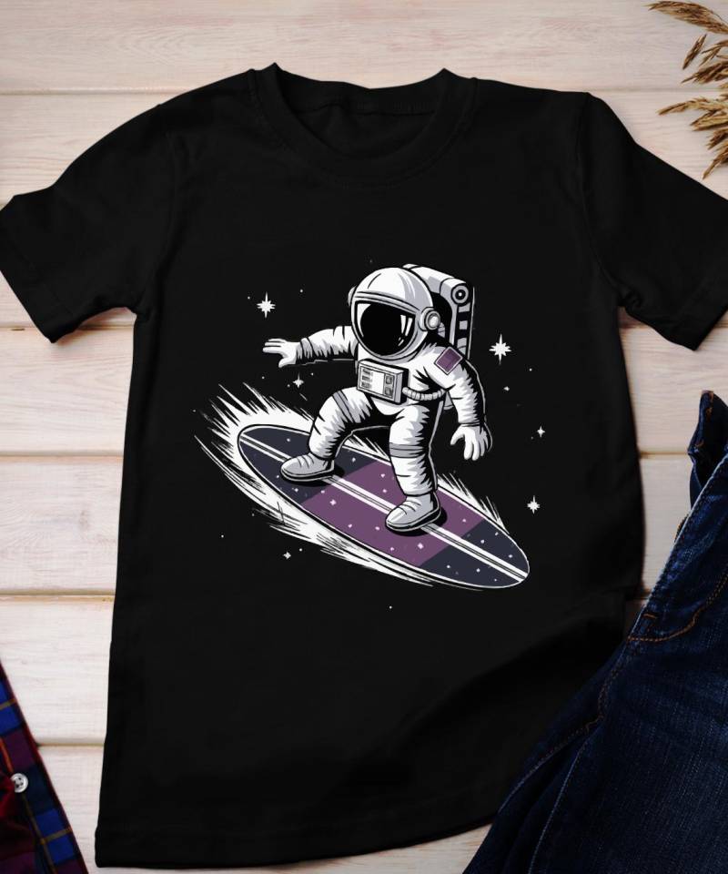 Astronaut Surfer T-Shirt Lustiges Outfit von BruhCatShirts