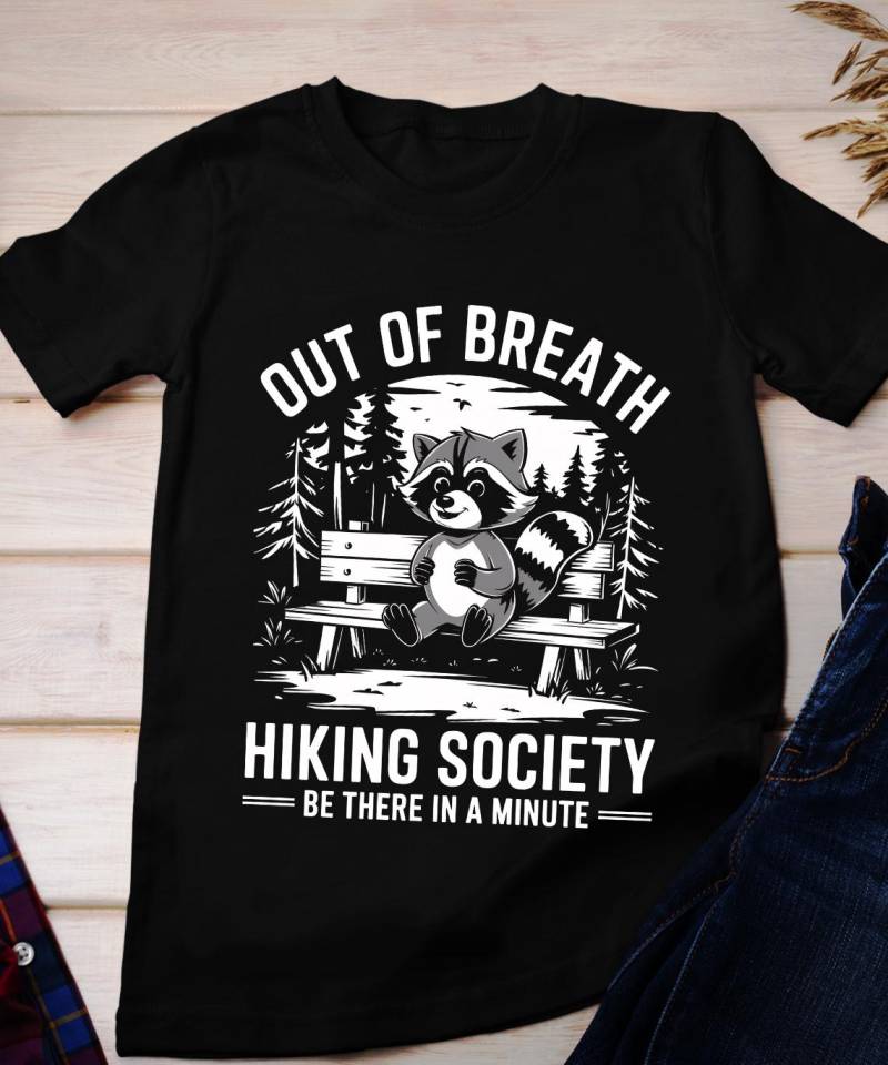 Außer Atem Wandern Gesellschaft Waschbär Retro Sweatshirt, Lustiges Shirt, Wald Camper Müll Panda von BruhCatShirts