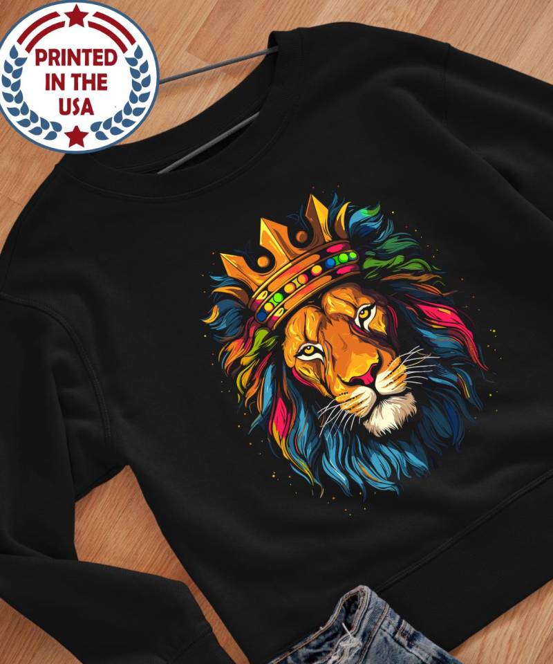 Bunt Lion Kingcore Sweatshirt Unisex Pullover Mit Rundhalsausschnitt von BruhCatShirts