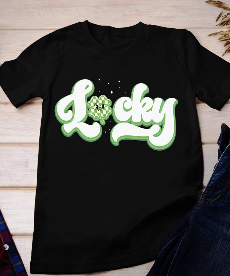 Glücksbringer Shirt, Retro St Patrick's Day Kleeblatt Shamrock Shirt von BruhCatShirts