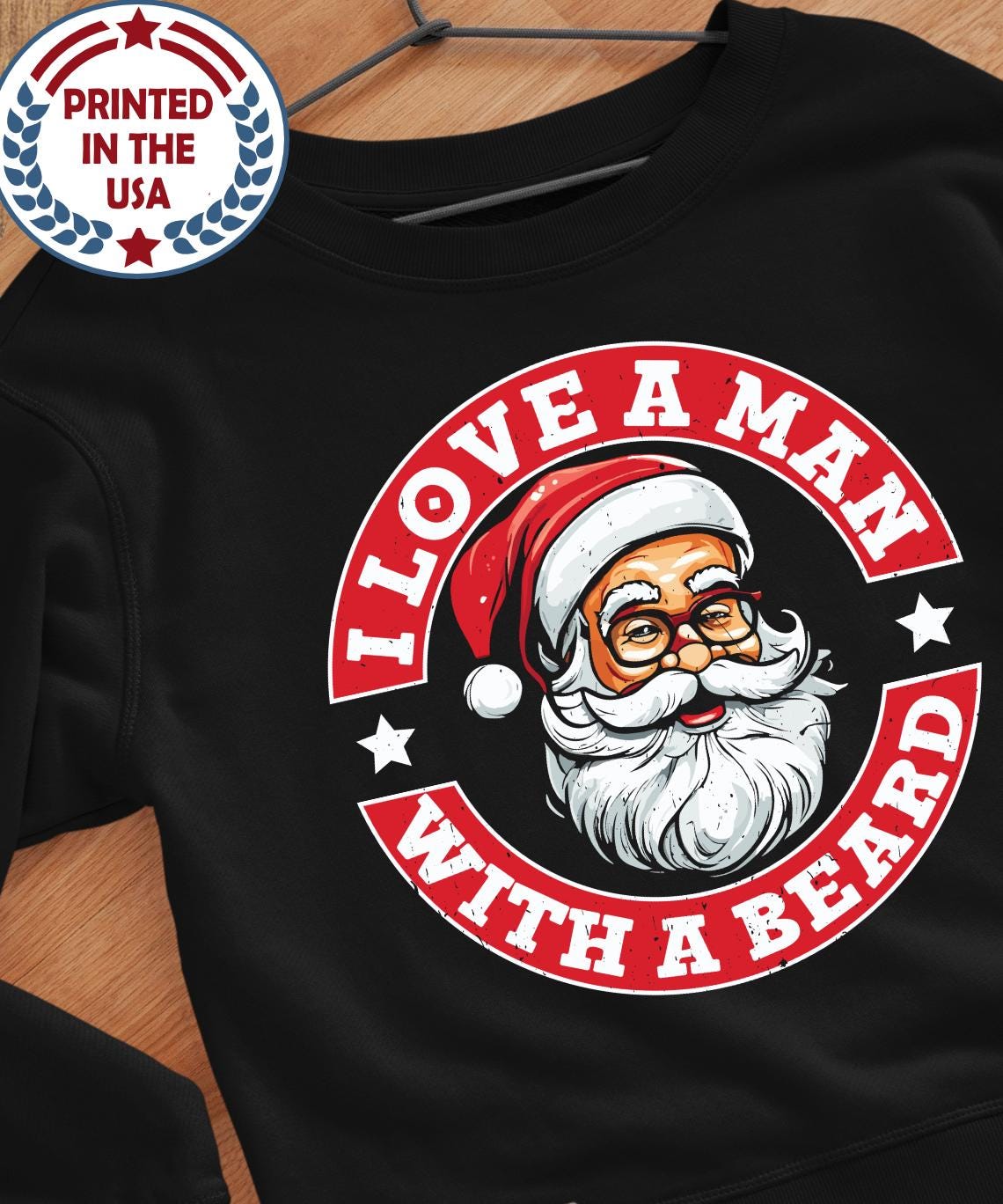 Vintage Weihnachts Swater, Sweatshirt, Ich Liebe Einen Mann Mit Bart Lustiger Sweat von BruhCatShirts