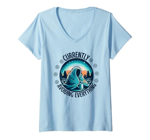 Damen Lustiger Spruch für Introvertierte, Gamer und Winterschläfer T-Shirt mit V-Ausschnitt Damen Lustiger Spruch für Introvertierte, Gamer und Winterschläfer T-Shirt mit V-Ausschnitt von Brummkatze Shop