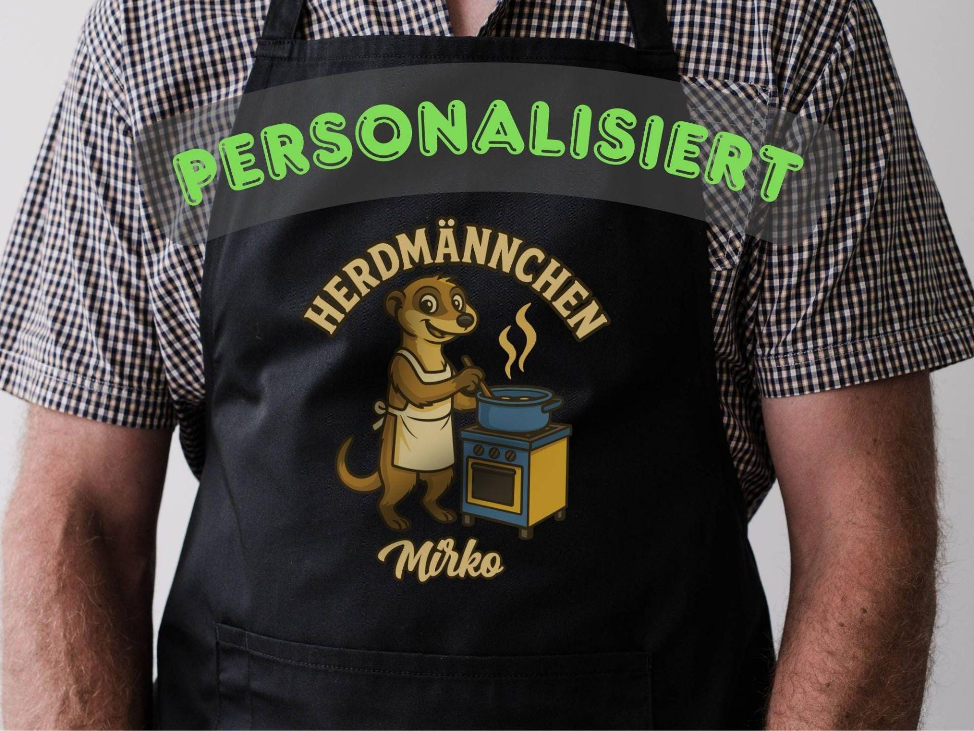 Herdmännchen Schürze - Personalisiert Erdmännchen + Wunschname Lustige Für Männer von Brummkatze