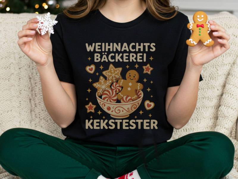 Weihnachtsbäckerei T-Shirt - Kekstester Design Mit Keks Und Lebkuchen Motiv von Brummkatze