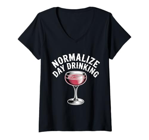Damen Normalize Day Drinking Brunch Trinker Chill Lifestyle |- T-Shirt mit V-Ausschnitt Damen Normalize Day Drinking Brunch Trinker Chill Lifestyle |- T-Shirt mit V-Ausschnitt von Brunch Alkohol Humor