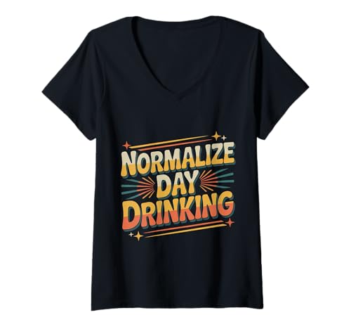 Damen Normalize Day Drinking Brunch Trinker Chill Lifestyle ||- T-Shirt mit V-Ausschnitt Damen Normalize Day Drinking Brunch Trinker Chill Lifestyle ||- T-Shirt mit V-Ausschnitt von Brunch Alkohol Humor