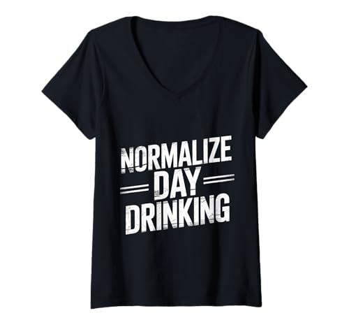 Damen Normalize Day Drinking Brunch Trinker Chill Lifestyle - T-Shirt mit V-Ausschnitt Damen Normalize Day Drinking Brunch Trinker Chill Lifestyle - T-Shirt mit V-Ausschnitt von Brunch Alkohol Humor