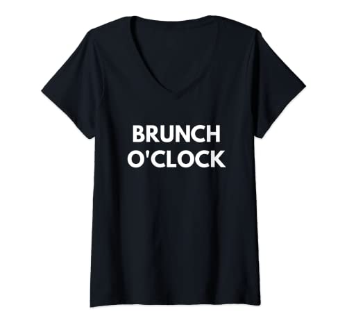 Damen Brunch O'Clock T-Shirt – Brunch Squad T-Shirt mit V-Ausschnitt Damen Brunch O'Clock T-Shirt – Brunch Squad T-Shirt mit V-Ausschnitt von Brunch Squad