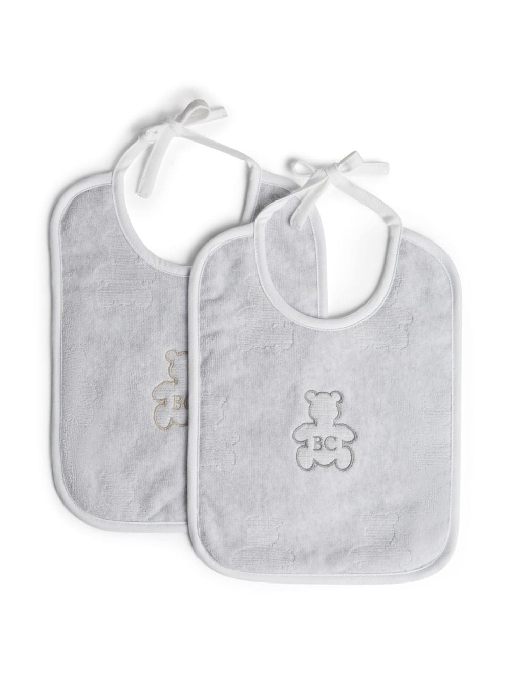 Brunello Cucinelli Kids 2er-Set Lätzchen mit Logo-Stickerei - Grau von Brunello Cucinelli Kids