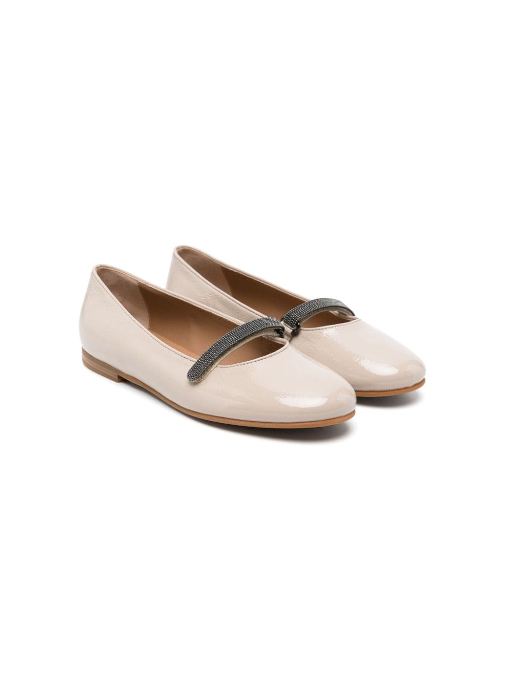 Brunello Cucinelli Kids Ballerinas mit Perlenriemen - Nude von Brunello Cucinelli Kids