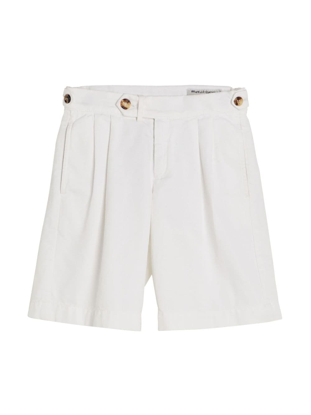 Brunello Cucinelli Kids Bermudas mit Falten - Weiß von Brunello Cucinelli Kids