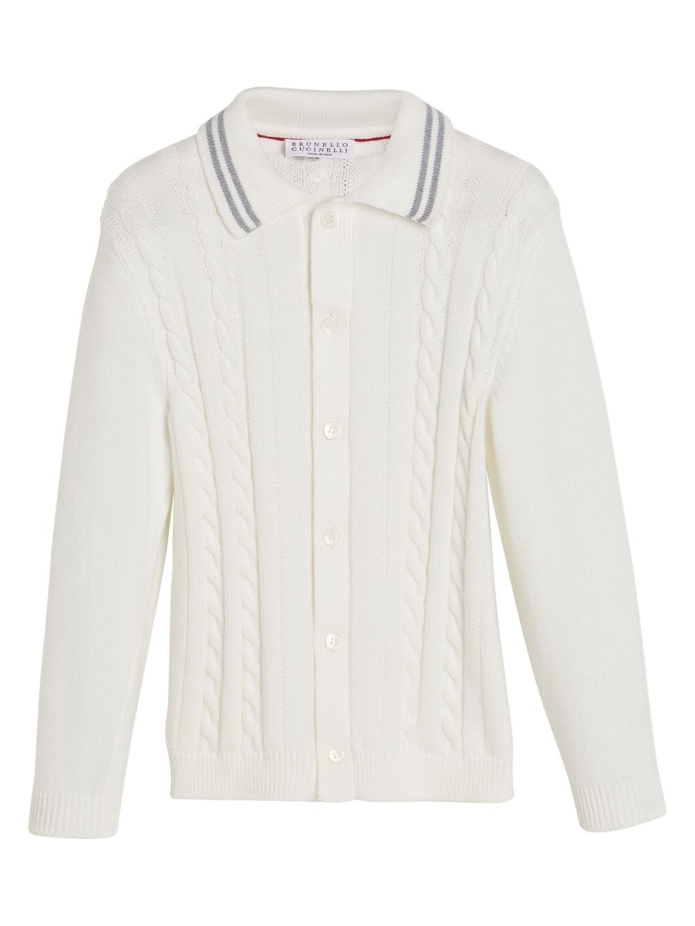 Brunello Cucinelli Kids Cardigan mit Zopfmuster - Weiß von Brunello Cucinelli Kids