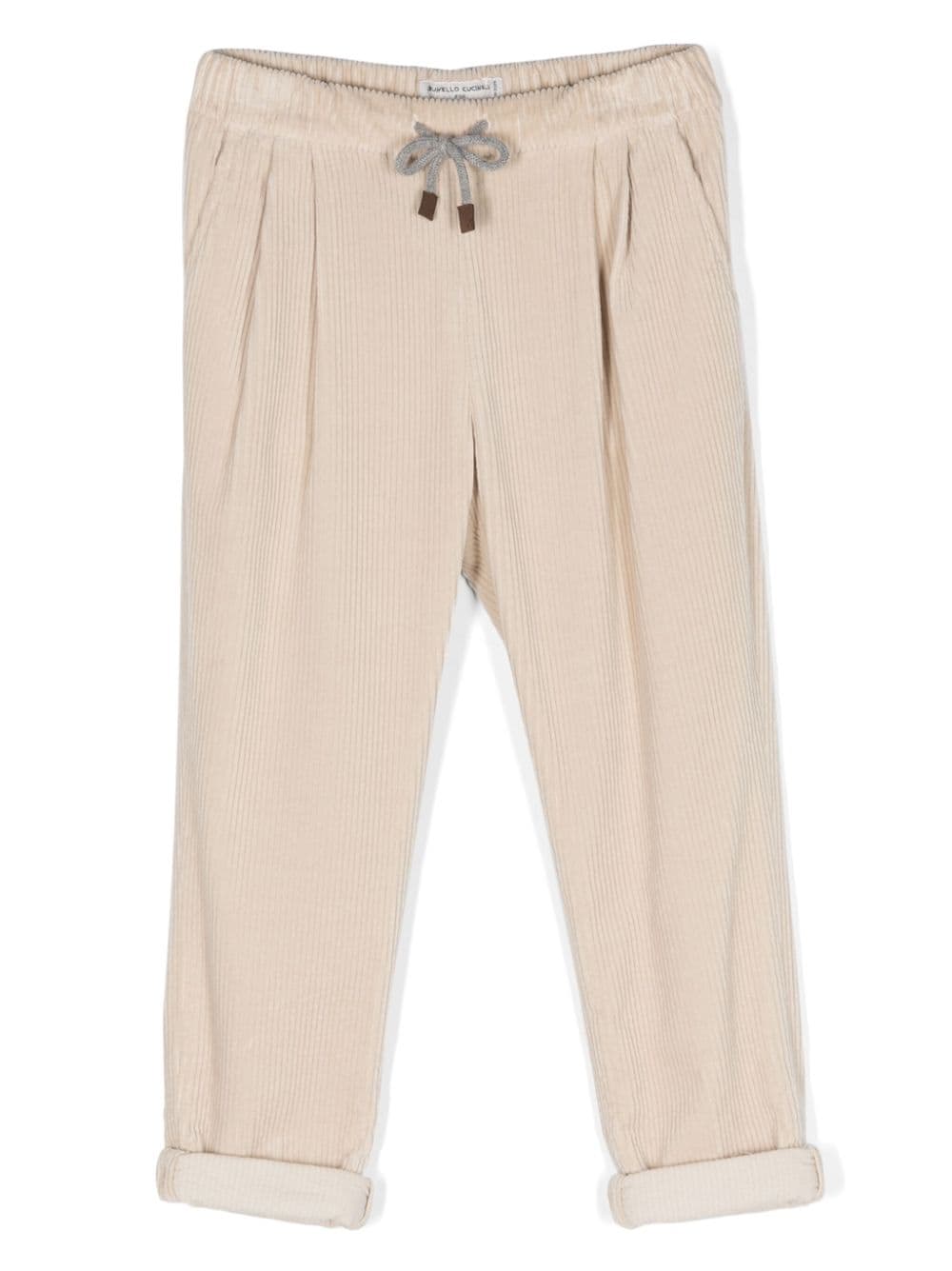 Brunello Cucinelli Kids Cordhose mit Kordelzug - Nude von Brunello Cucinelli Kids