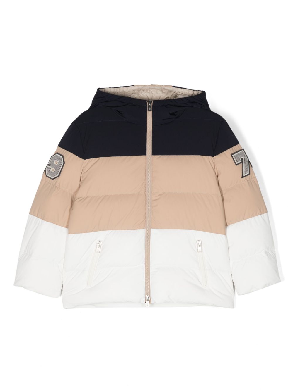 Brunello Cucinelli Kids Gefütterte Jacke in Colour-Block-Optik - Nude von Brunello Cucinelli Kids