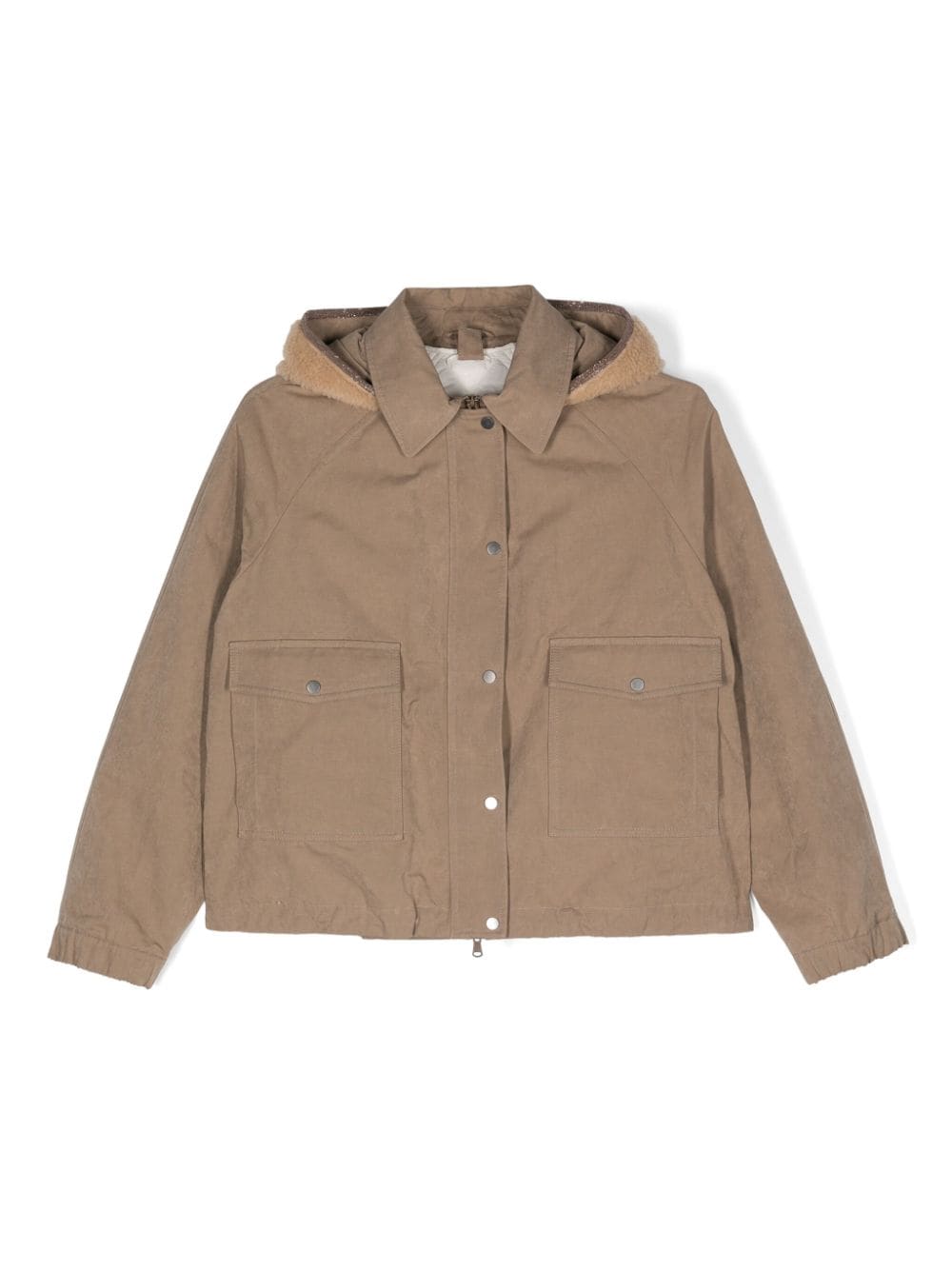 Brunello Cucinelli Kids Gefütterte Jacke mit Fleecefutter - Braun von Brunello Cucinelli Kids