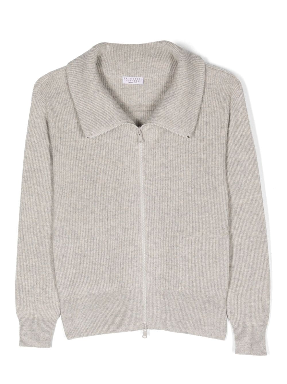 Brunello Cucinelli Kids Gerippter Cardigan aus Kaschmir - Grau von Brunello Cucinelli Kids