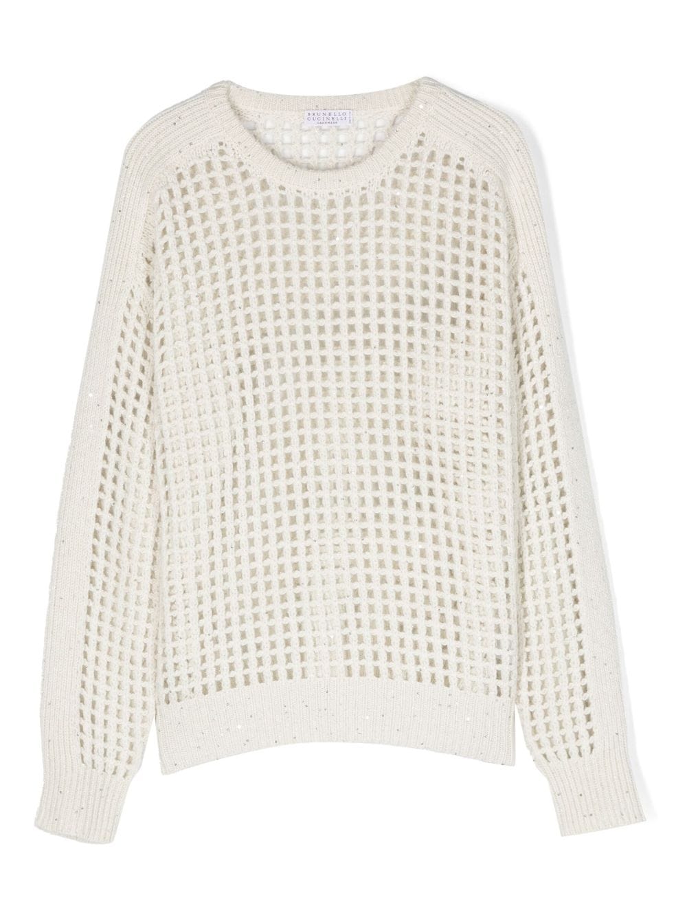 Brunello Cucinelli Kids Gestrickter Pullover mit Pailletten - Nude von Brunello Cucinelli Kids