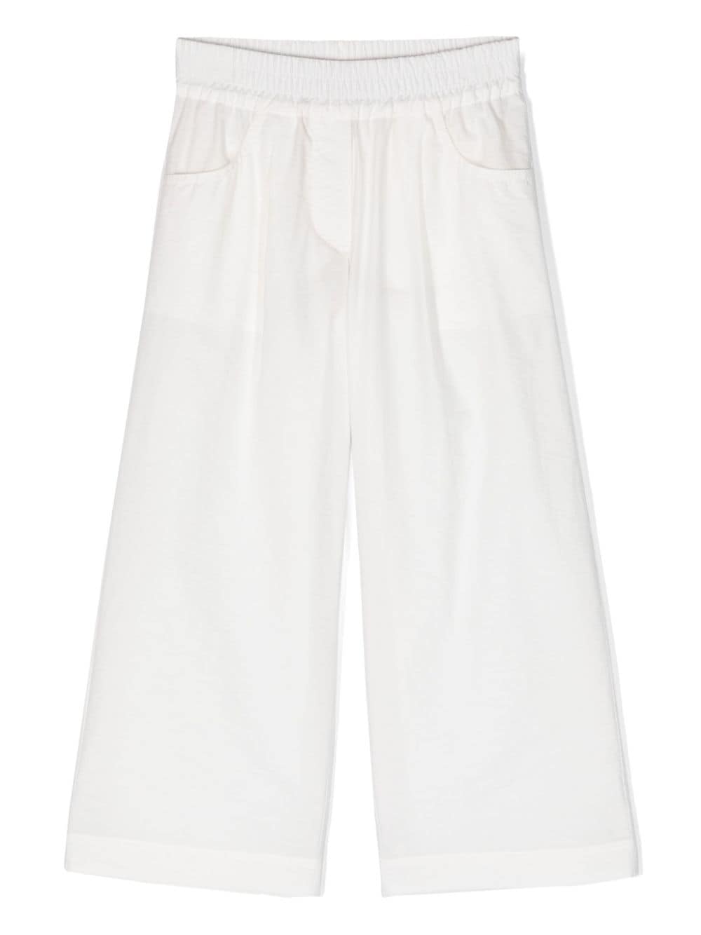 Brunello Cucinelli Kids Halbhohe Straight-Leg-Hose - Weiß von Brunello Cucinelli Kids