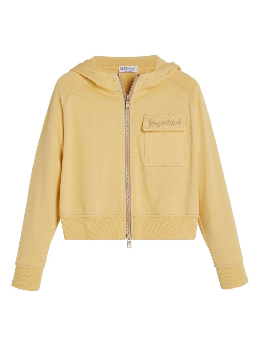 Brunello Cucinelli Kids Hoodie mit Logo-Stickerei - Gelb von Brunello Cucinelli Kids