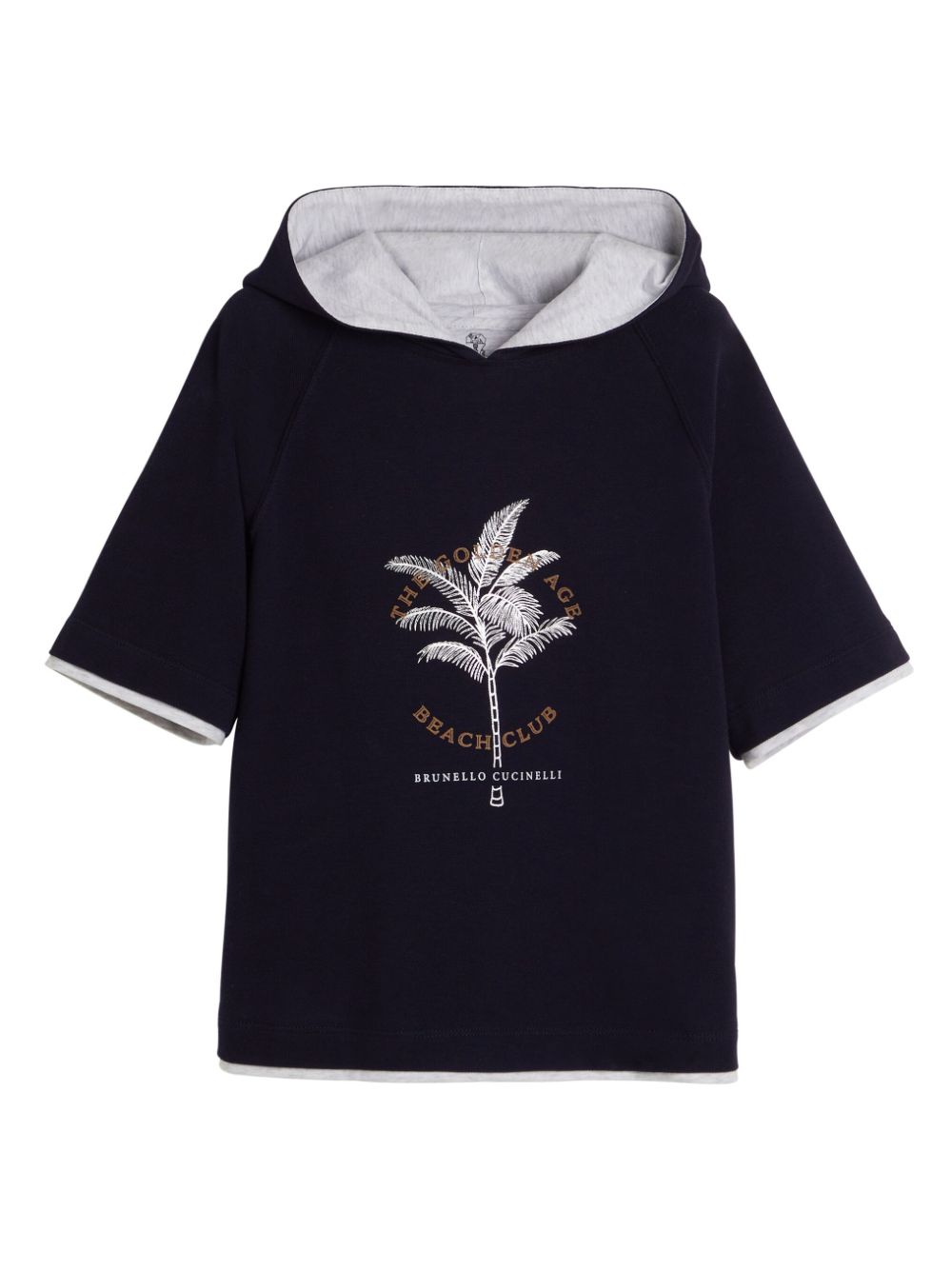 Brunello Cucinelli Kids Hoodie mit kurzen Ärmeln - Blau von Brunello Cucinelli Kids