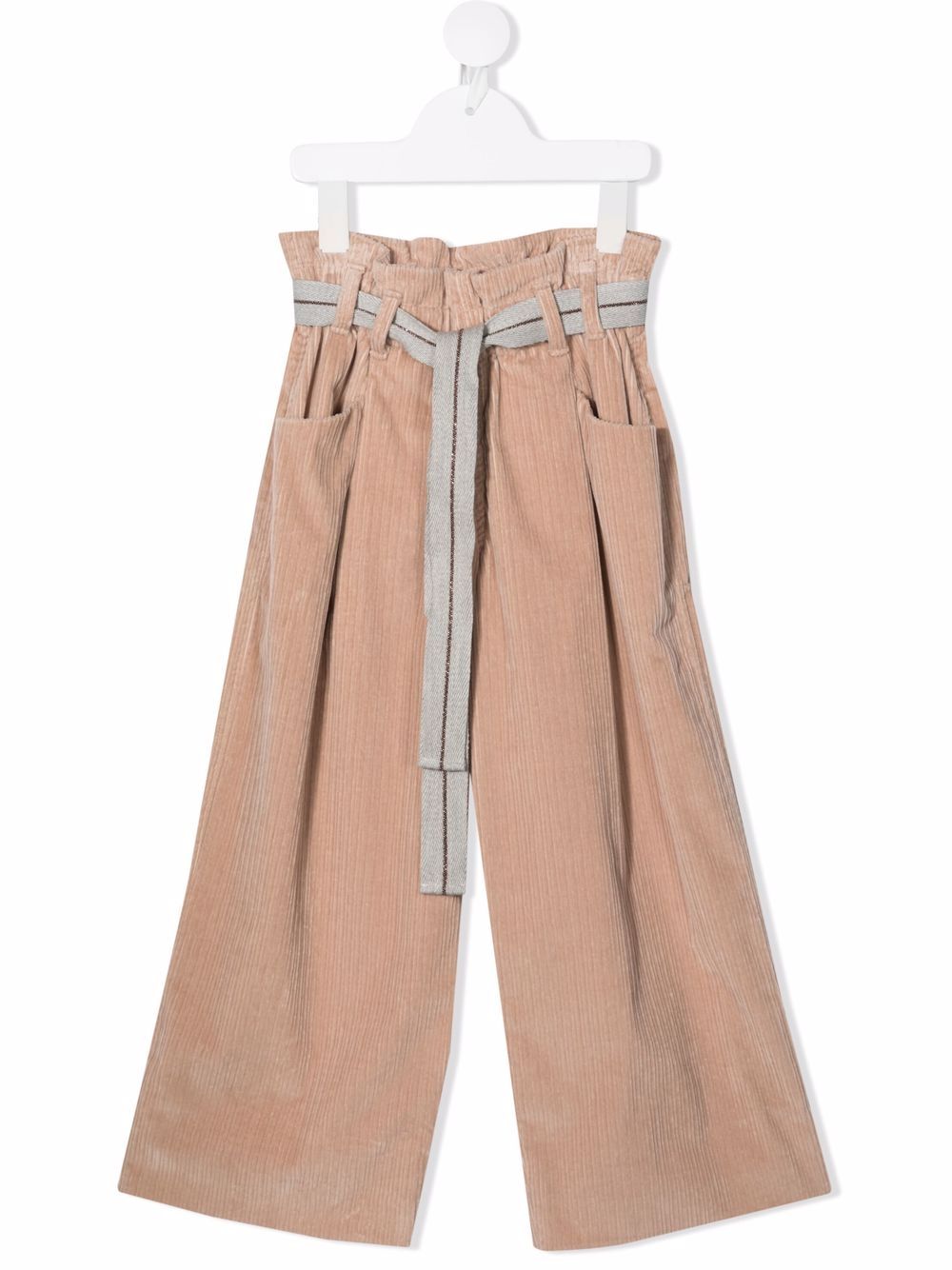 Brunello Cucinelli Kids Hose mit Paperbag-Taille - Nude von Brunello Cucinelli Kids