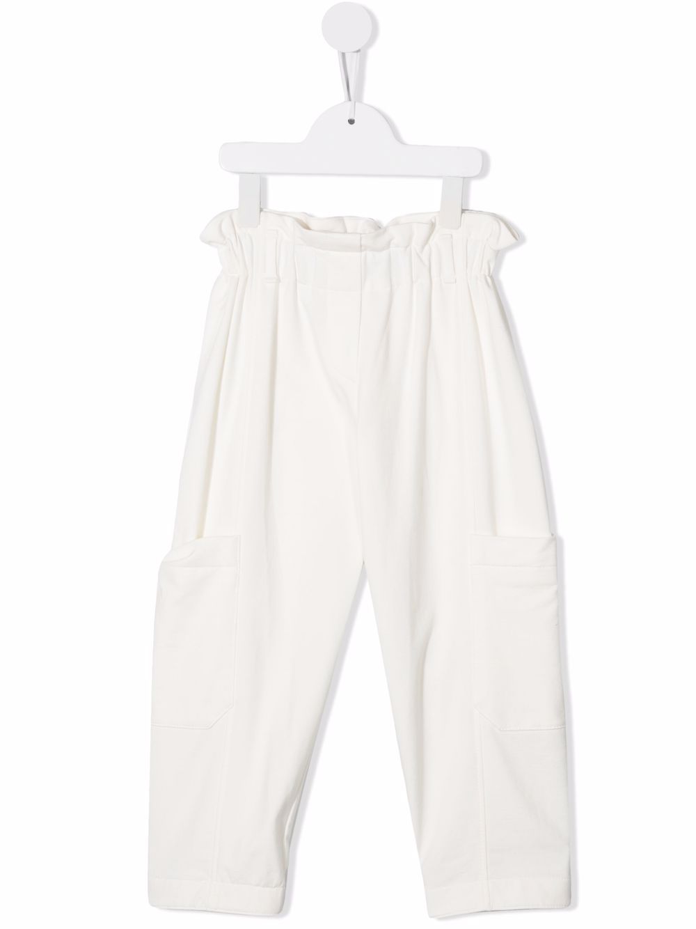 Brunello Cucinelli Kids Hose mit Paperbag-Taille - Weiß von Brunello Cucinelli Kids