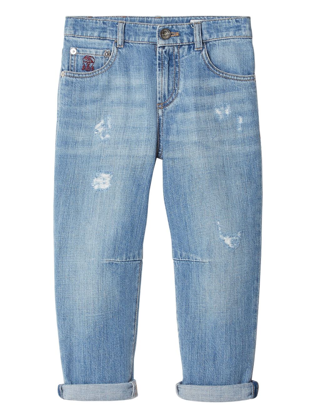 Brunello Cucinelli Kids Jeans mit geradem Bein - Blau von Brunello Cucinelli Kids