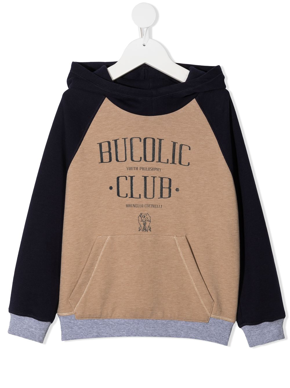 Brunello Cucinelli Kids Kapuzenpullover in Colour-Block-Optik - Nude von Brunello Cucinelli Kids