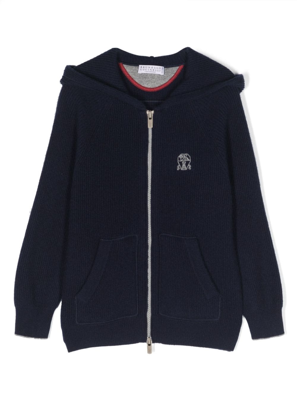 Brunello Cucinelli Kids Kaschmircardigan mit Logo-Stickerei - Blau von Brunello Cucinelli Kids