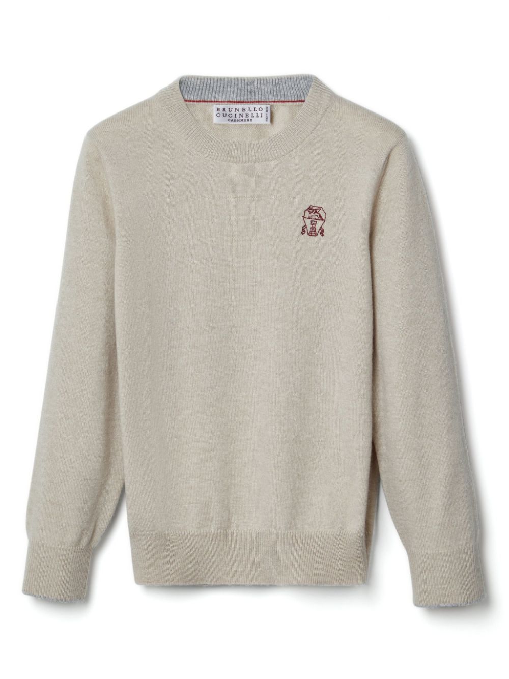 Brunello Cucinelli Kids Kaschmirpullover mit Logo-Stickerei - Nude von Brunello Cucinelli Kids