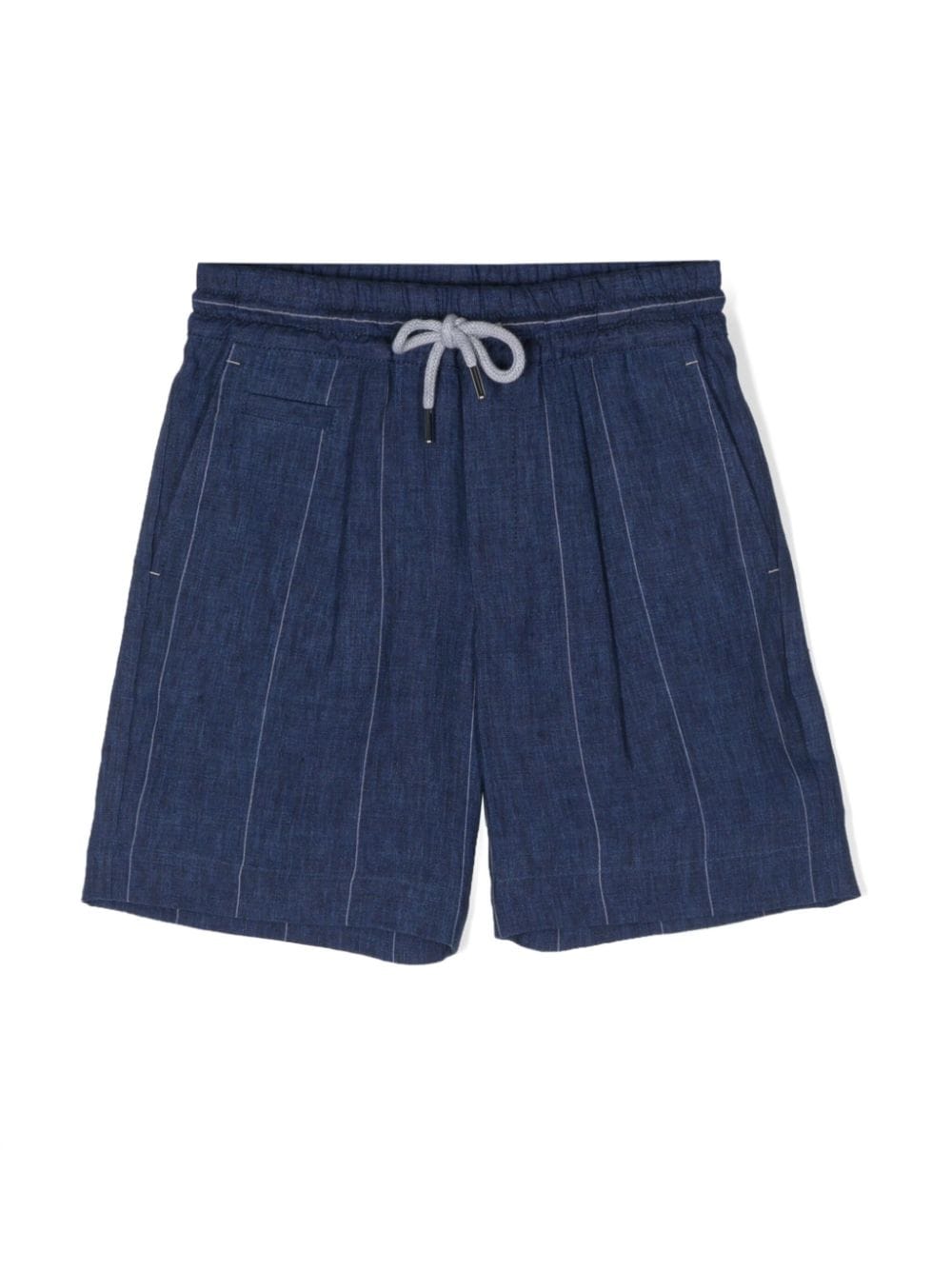 Brunello Cucinelli Kids Leinenshorts mit Nadelstreifen - Blau von Brunello Cucinelli Kids