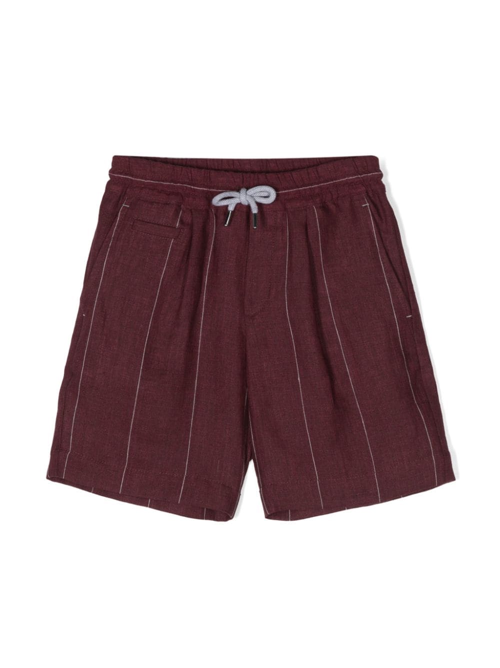 Brunello Cucinelli Kids Leinenshorts mit Nadelstreifen - Rot von Brunello Cucinelli Kids