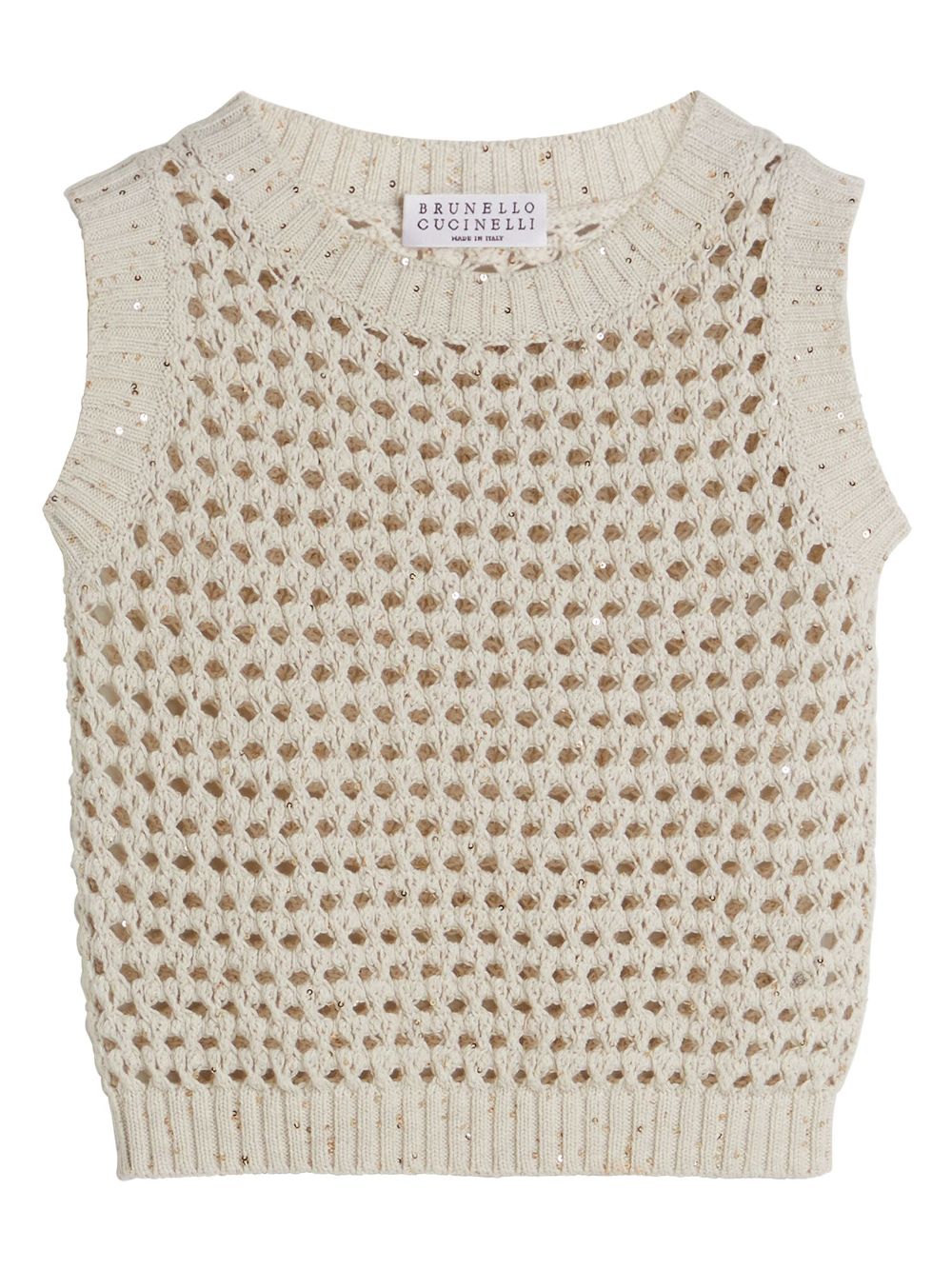 Brunello Cucinelli Kids Oberteil mit Lochstrickmuster - Nude von Brunello Cucinelli Kids