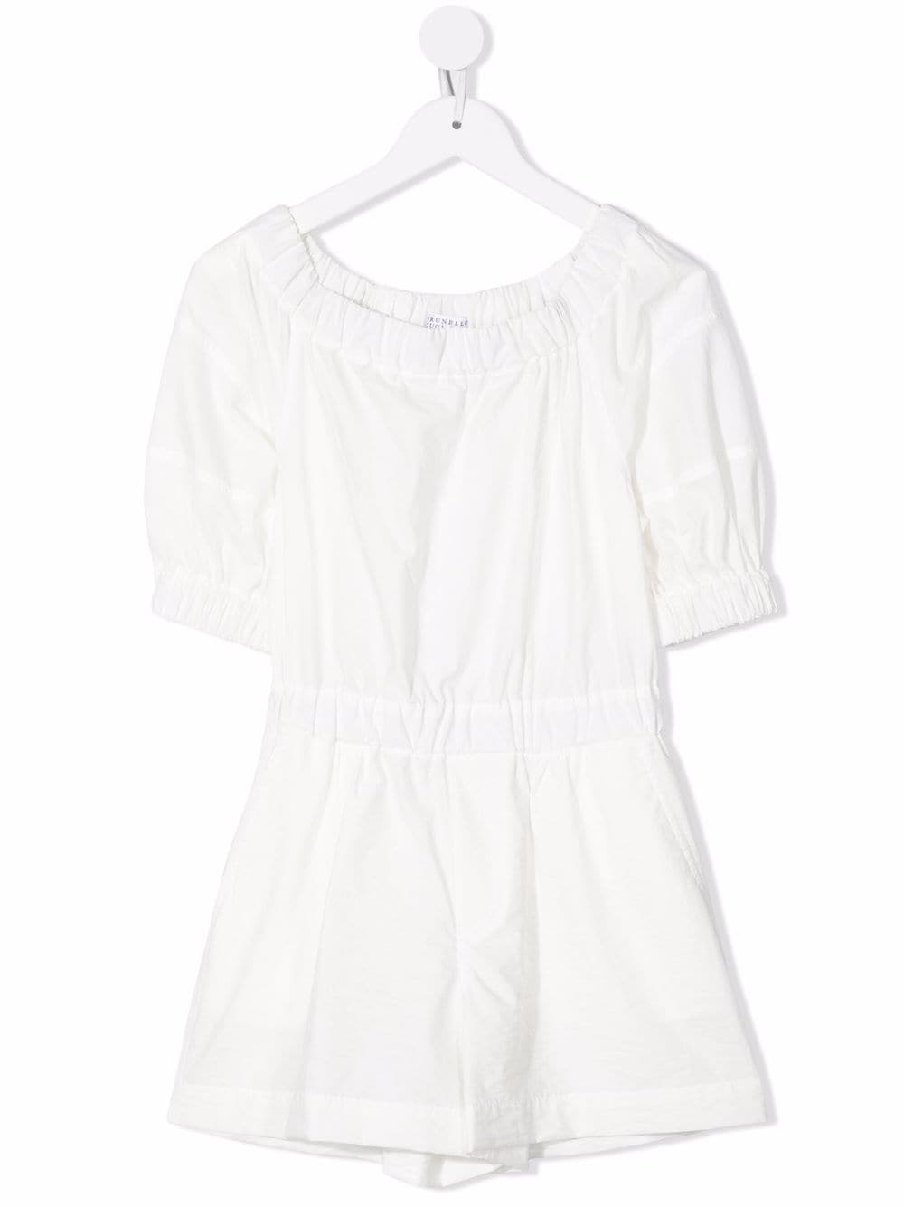 Brunello Cucinelli Kids Playsuit mit weitem Ausschnitt - Weiß von Brunello Cucinelli Kids