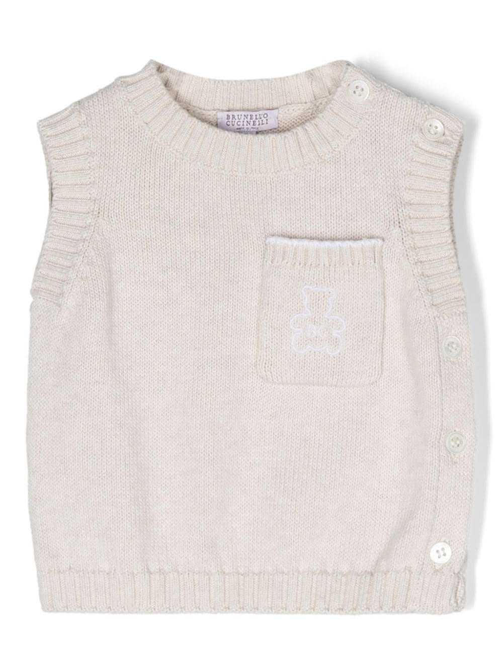 Brunello Cucinelli Kids Pullunder aus Baumwolle - Nude von Brunello Cucinelli Kids