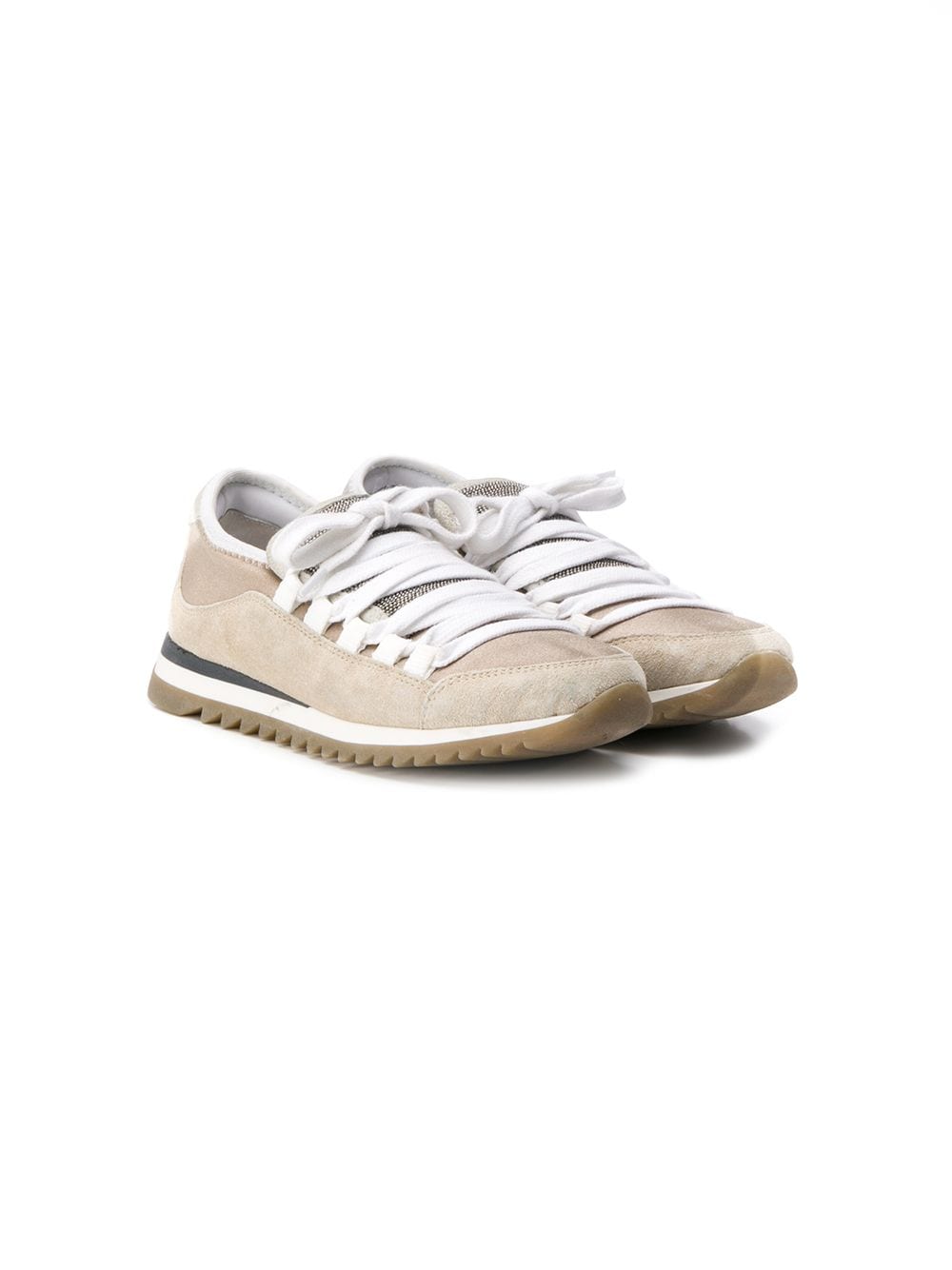 Brunello Cucinelli Kids Sneakers mit Schnürung - Nude von Brunello Cucinelli Kids