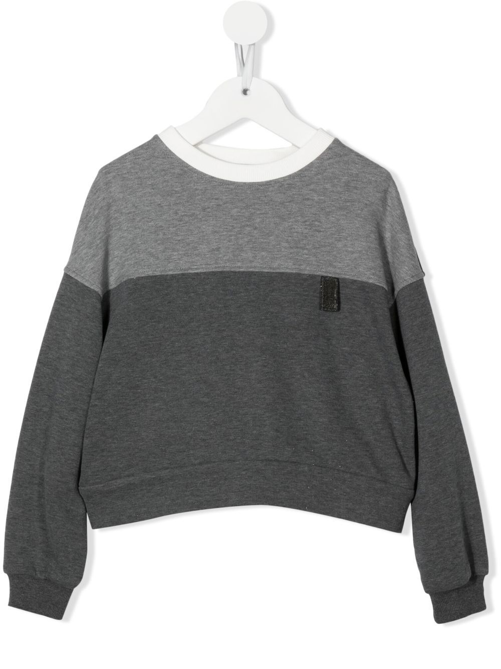 Brunello Cucinelli Kids Sweatshirt in Colour-Block-Optik - Grau von Brunello Cucinelli Kids