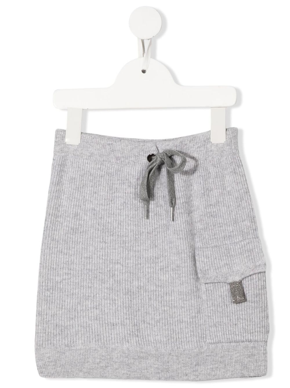 Brunello Cucinelli Kids Gestrickter Rock mit Kordelzug - Grau von Brunello Cucinelli Kids