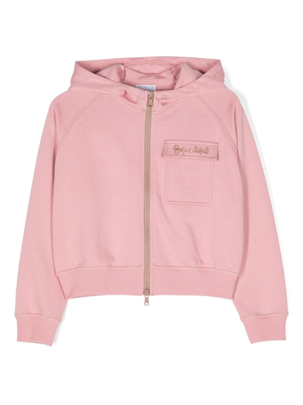 Brunello Cucinelli Kids Hoodie mit Logo-Stickerei - Rosa von Brunello Cucinelli Kids