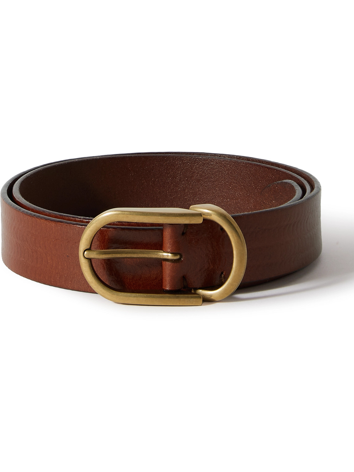 Brunello Cucinelli - 3cm Leather Belt - Men - Brown - EU 105 von Brunello Cucinelli