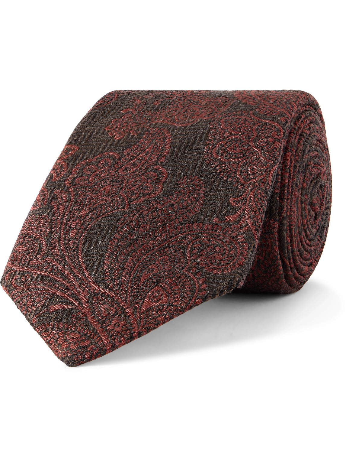 Brunello Cucinelli - 8cm Silk and Wool-Blend Jacquard Tie - Men - Burgundy von Brunello Cucinelli