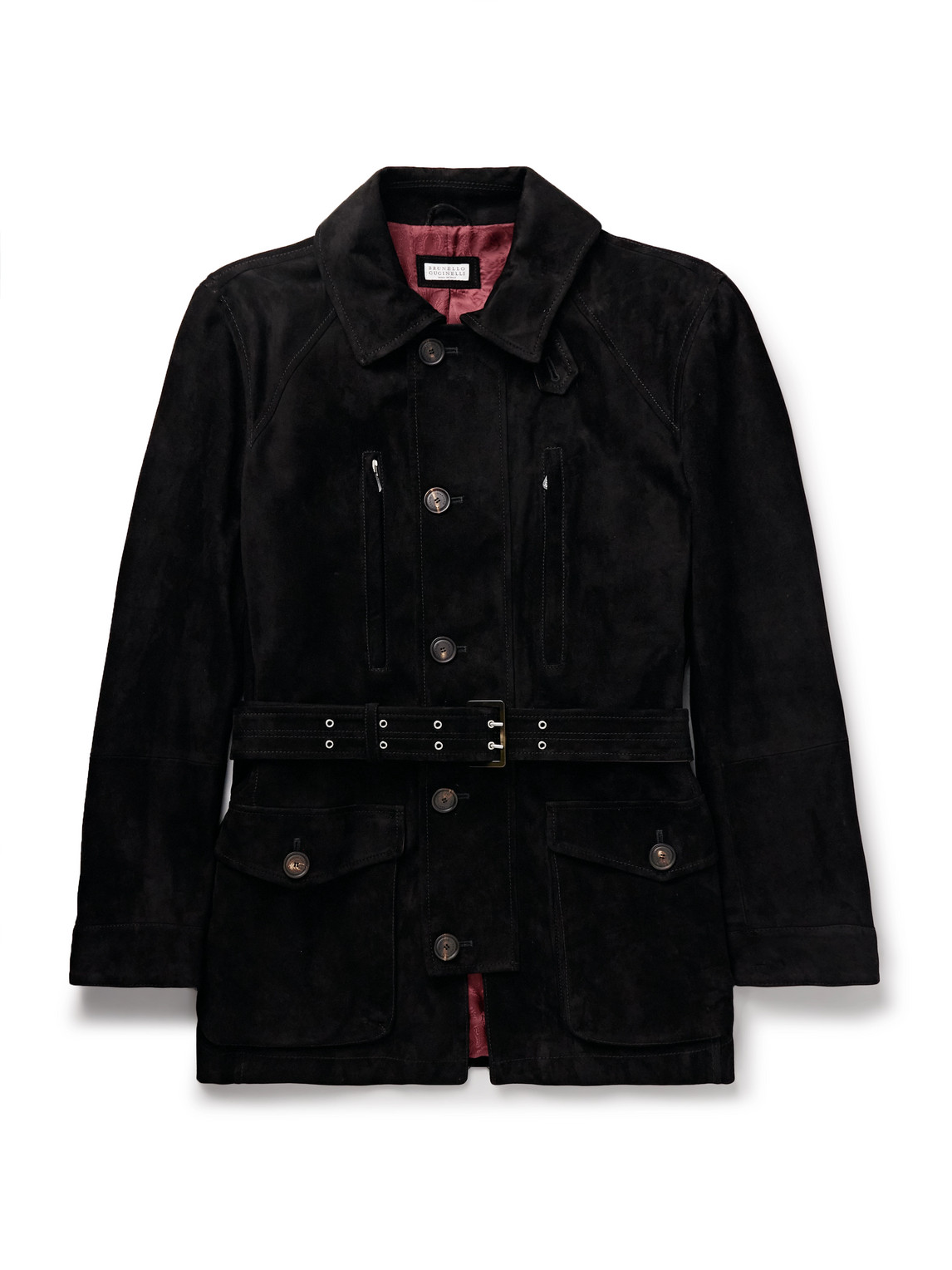 Brunello Cucinelli - Belted Suede Field Jacket - Men - Black - XL von Brunello Cucinelli