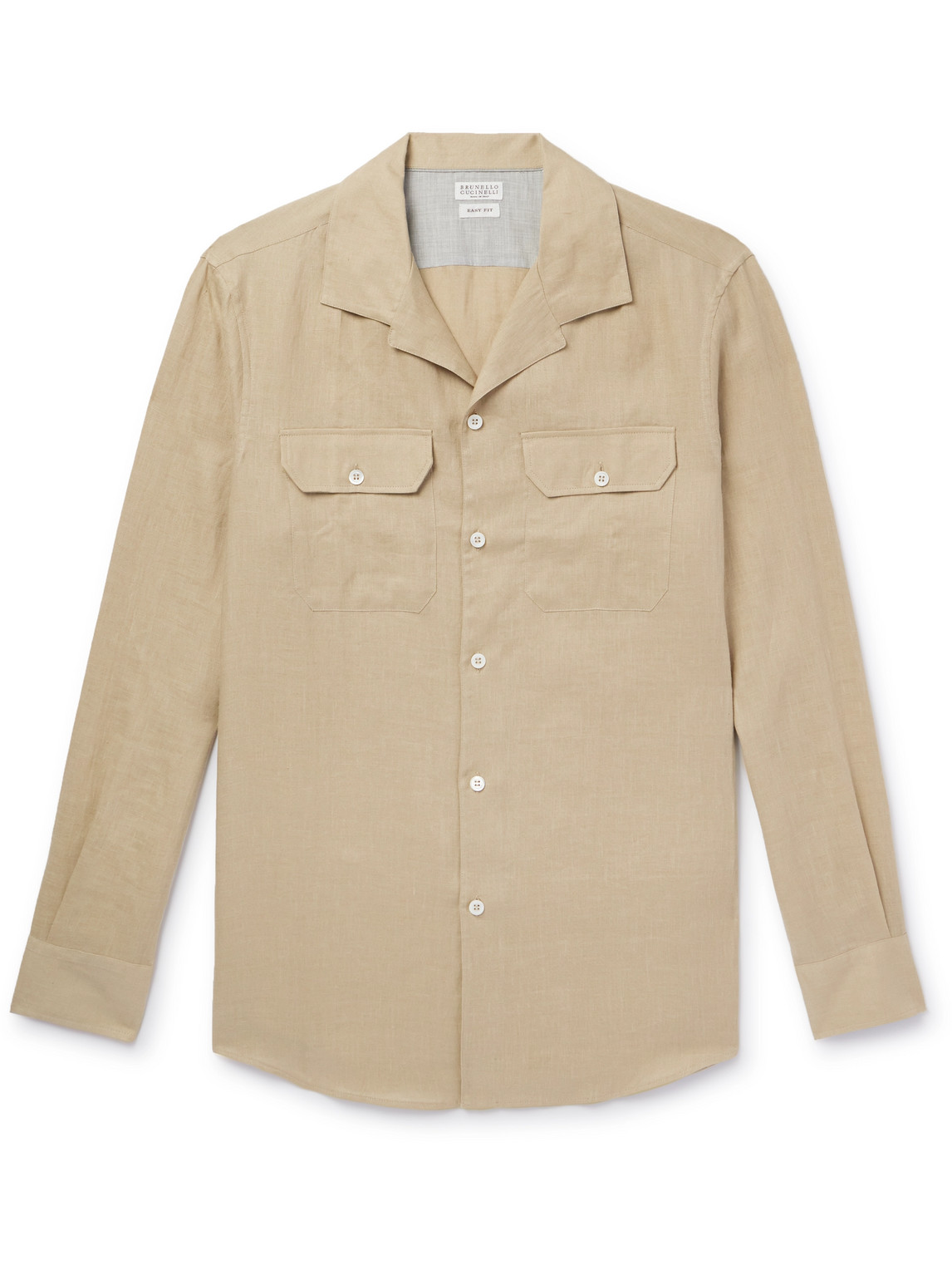 Brunello Cucinelli - Camp-Collar Linen Shirt - Men - Neutrals - XL von Brunello Cucinelli