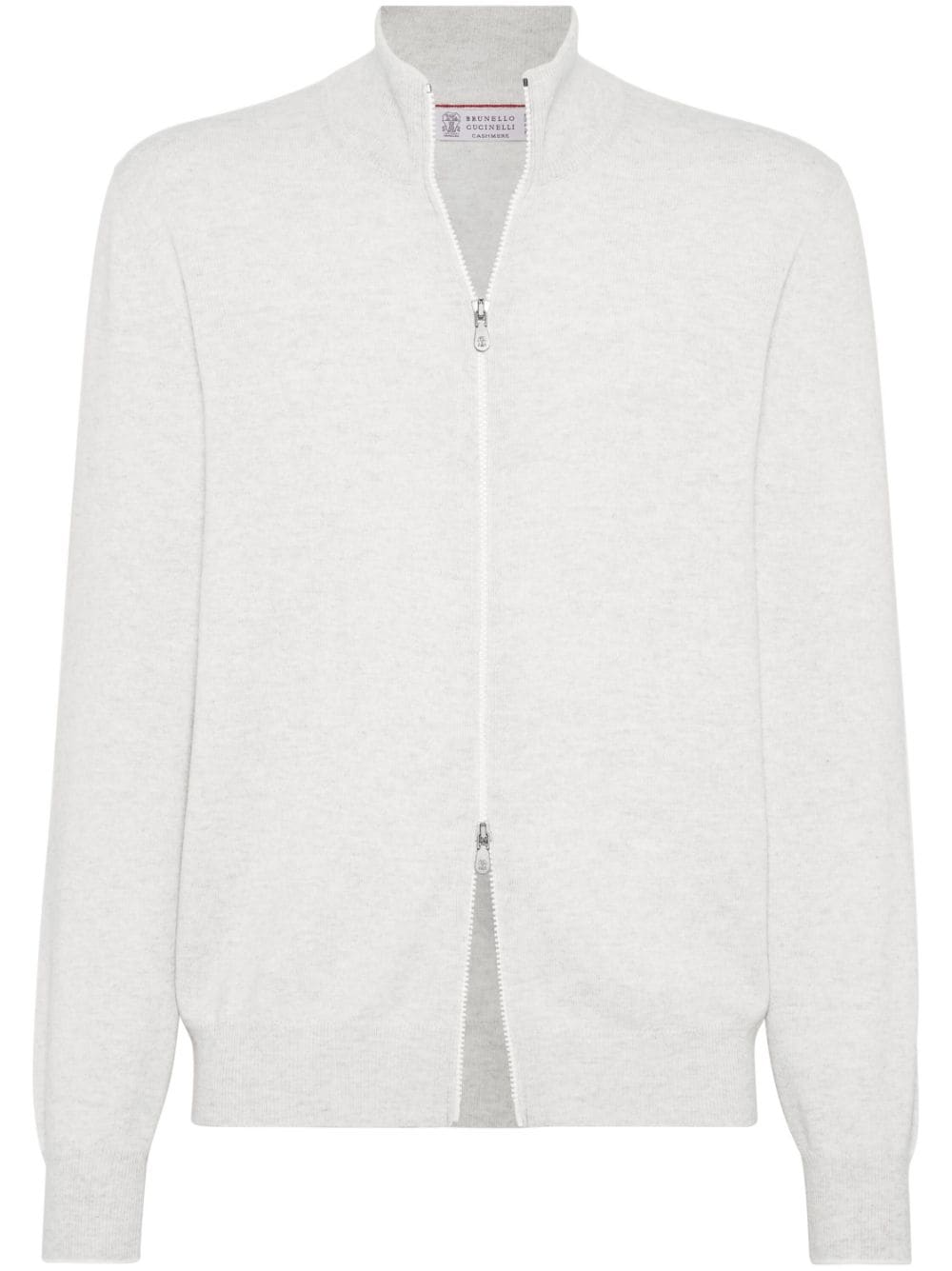 Brunello Cucinelli Cardigan aus Kaschmir mit Stehkragen - Weiß von Brunello Cucinelli