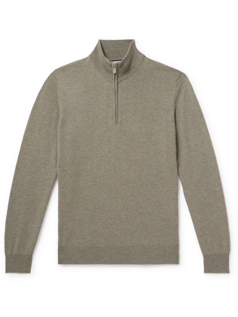 Brunello Cucinelli - Cashmere Half-Zip Sweater - Men - Gray - IT 48 von Brunello Cucinelli
