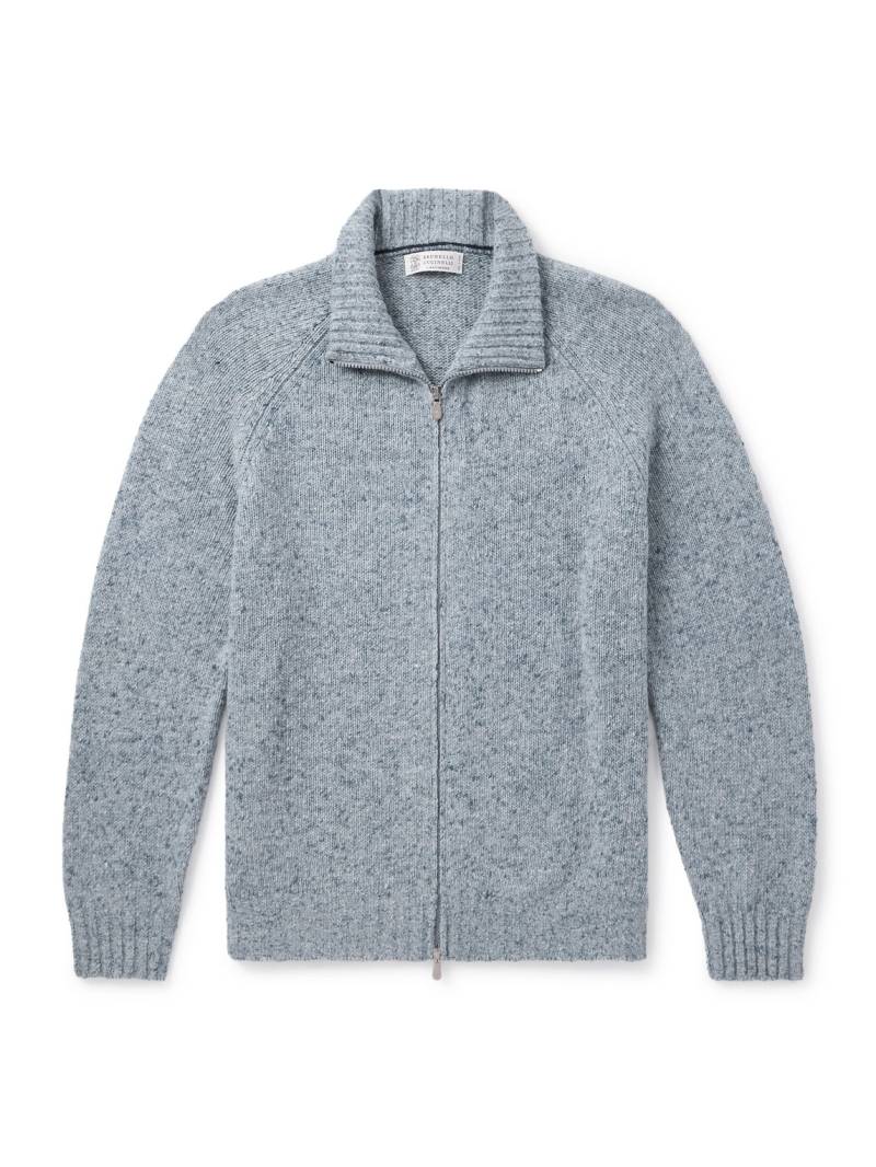 Brunello Cucinelli - Cashmere Zip-Up Cardigan - Men - Blue - IT 56 von Brunello Cucinelli